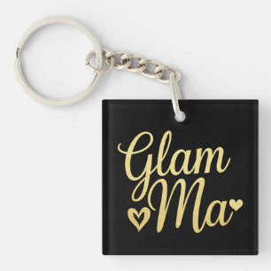 Glam Ma Hart Goud Moeder Oma Moederdag Sleutelhanger
