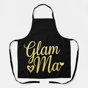 Glam Ma Heart Gold Mom Oma Moederdag Schort