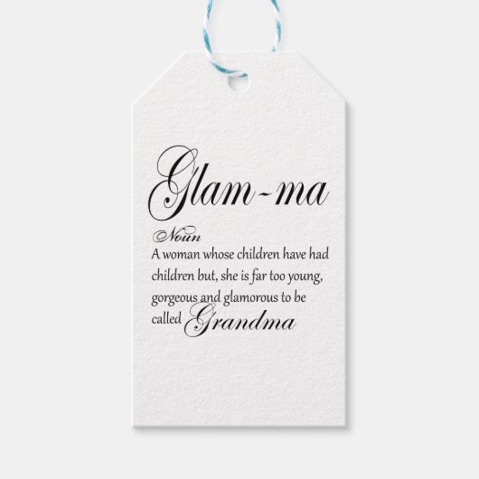 GLAM MA oma-definitie Cadeaulabel (Voorkant)