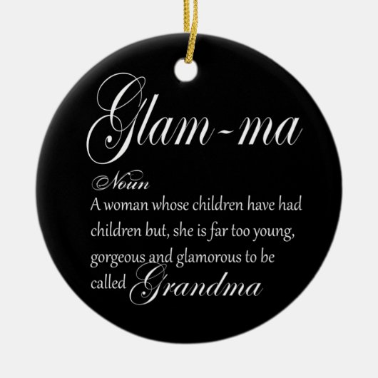 GLAM MA oma-definitie Keramisch Ornament (Voorkant)