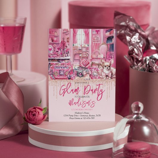 Glam Make-up Meisje Verjaardagsfeest Kaart