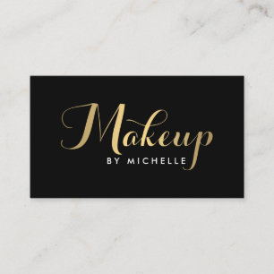 Glam Make-up Script Tekst Goud/Zwart Visitekaartje