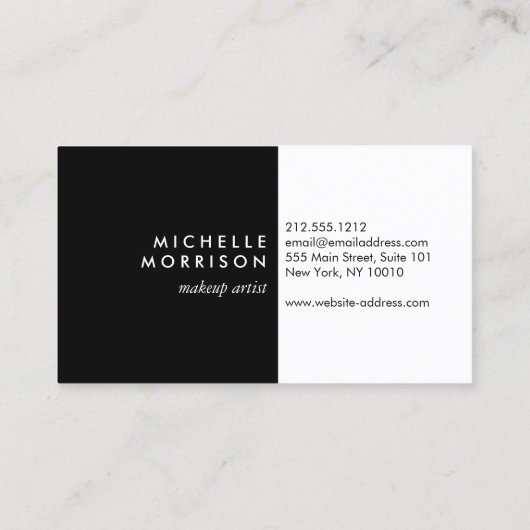 Glam Make-up Script Tekst Goud/Zwart Visitekaartje (Achterkant)