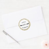 Glam Makeup Eyelashes met een gouden verf Ronde Sticker (Envelop)