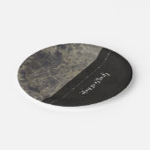 Glam Marble Granite Shimmer Elegant Designer Style Papieren Bordje (Gekanteld)