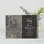 Glam Marble Granite Shimmer Party Invitations (Debout devant)
