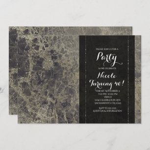 Glam Marble Granite Shimmer Party Invitations
