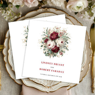Glam Marsala Bloemendecor Eucalyptus Goud Trouwser Servet