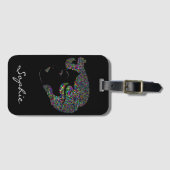 Glam meisje met harten bagagelabel (Voorkant (horizontaal))