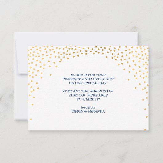 GLAM MERCI confettis or rustique bleu marine (Dos)