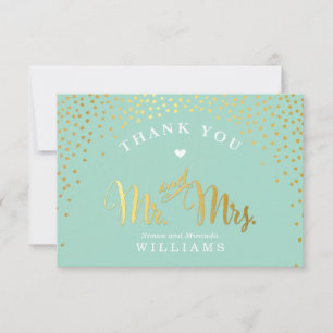 GLAM MERCI rustique confetti d'or blanc menthe