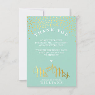 GLAM MERCI rustique confetti d'or blanc menthe