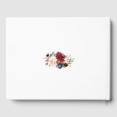 Glam Merlot Navy Blue Floral Wedding Gastenboek (Achterkant)