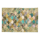 Glam Mermaid Scales Glitter Sparkle Moderne Chic Kussensloop (Achterkant)