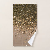 Glam met bruin glitter 1 faux glitter bad handdoek (Handdoek)