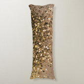 Glam met bruin glitter 1 faux glitter lichaamskussen (Voorkant Verticaal)