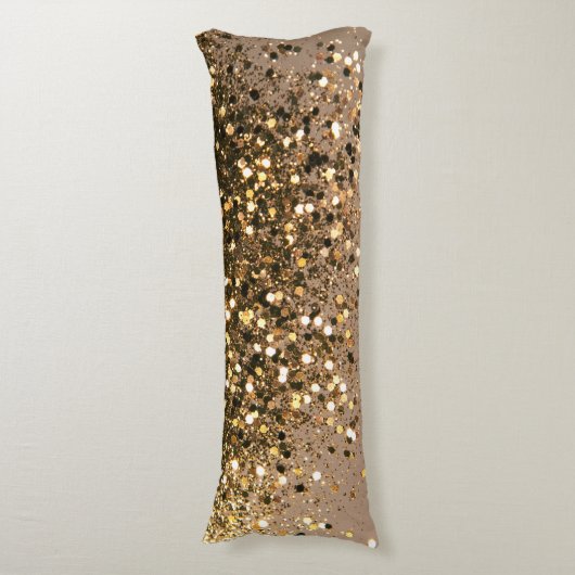 Glam met bruin glitter 1 faux glitter lichaamskussen (Voorkant Verticaal)