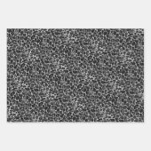 Glam Metallic Silver Leopard Print Inpakpapier Vel (Voorkant 2)