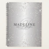 Glam Metallic Silver Parties scintillant Nom perso (Devant)