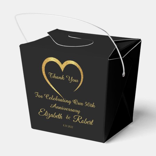 Glam Minimaal Goud & Zwart Verjaardag Jubileum Bedankdoosjes (Achterkant)