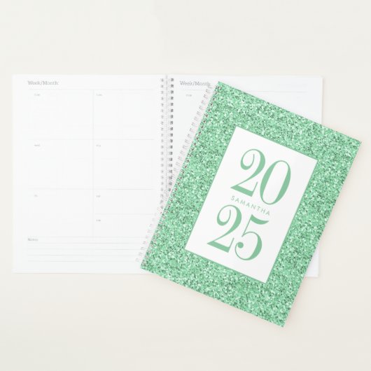 Glam Mint Green Glitter Personalized 2023 (Devant avec enveloppe)