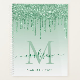 Glam Mint Green Parties scintillant Drips Girly Mo