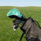 Glam Mintgroene Trendy Script Monogram Golfheadcover (Insitu)