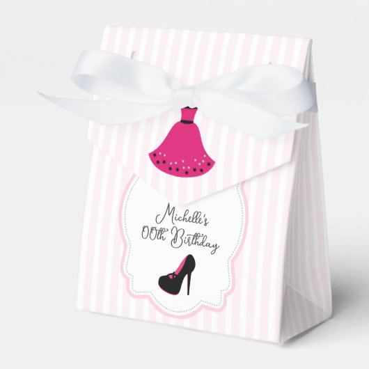 Glam Mode Diva Birthday Party Guest Favor Bedankdoosjes (Voorkant Zijde)