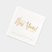 Glam Modern Script Happy New Year Business Company Folie Servetten (Links)