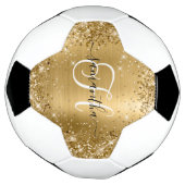 Glam monogram Glittery Gold Glam Voetbal (Gedraaid)