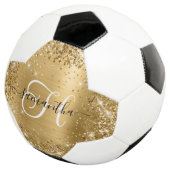 Glam monogram Glittery Gold Glam Voetbal (Drie kwart)