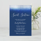 Glam Navy Blue Sweet 16 Invitations (Debout devant)