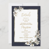Glam navyblauw goud wit orchidee Details Programma (Voorkant)