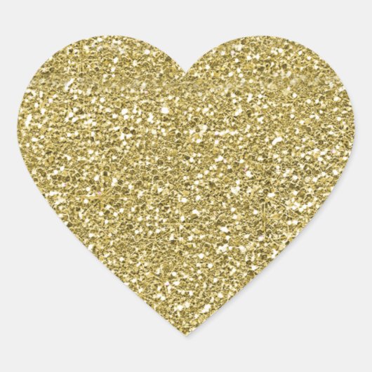 Glam nep goud glitters hart sticker (Voorkant)