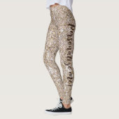 Glam Neutral Gold Mermaid Glitter CUSTOM TEKST Leggings (Links)