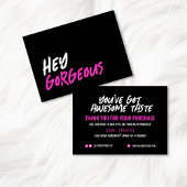 Glam noir Carte de remerciements rose chaud