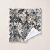 Glam Noir de sirène d'argent or #1 #art (Gant de toilette)