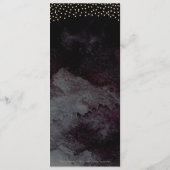 Glam noir faux or calligraphie mariage menu (Dos)