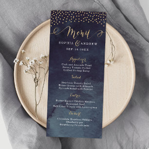 Glam nuit faux or calligraphie mariage menu
