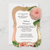 Glam Old Hollywood Regency 15TH Birthday Party Kaart (Achterkant)