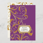 Glam Old Hollywood Regency Black Stropdas Event St Kaart (Voorkant / Achterkant)