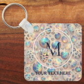 Glam Opal Leopard Print Girly Keychain (Voorkant)