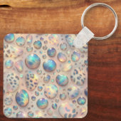 Glam Opal Luipaardprint Meisjesachtige Sleutelhang Sleutelhanger (Achterkant)