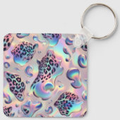 Glam Opal Luipaardprint Meisjesachtige Sleutelhang Sleutelhanger (Achterkant)