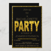 Glam Or | Bachelorette Party Invitation (Devant / Derrière)