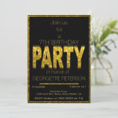 Glam Or | Invitation de fête d'anniversaire (Debout devant)