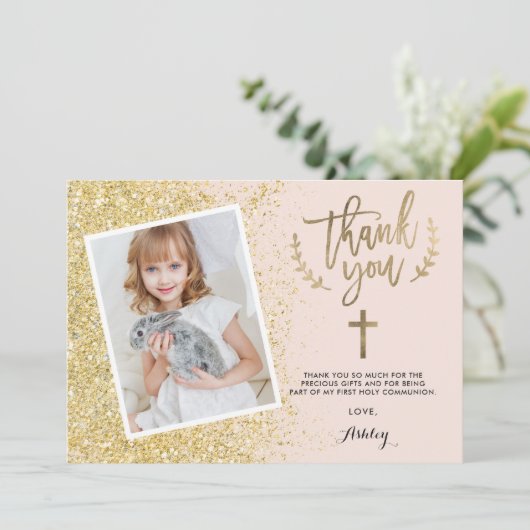 Glam or parties scintillant merci première communi (Debout devant)