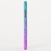 Glam Paars Aqua Glitter Sparkle Gradient Monogram Case-Mate iPhone Case (Achterkant/rechts)