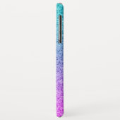 Glam Paars Aqua Glitter Sparkle Gradient Monogram Case-Mate iPhone Case (Achterkant/links)