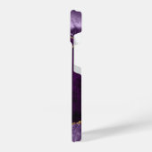 Glam Paars Gold Agate Geode Monogram iPhone Hoesje (Linkerkant)